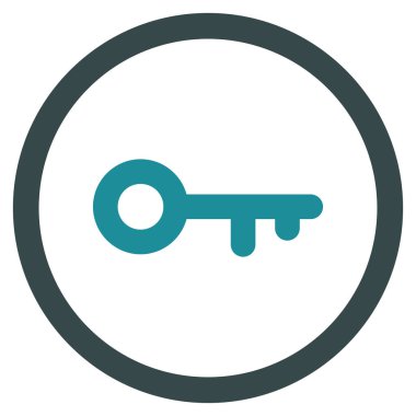 Anahtar düz yuvarlak glif simgesi