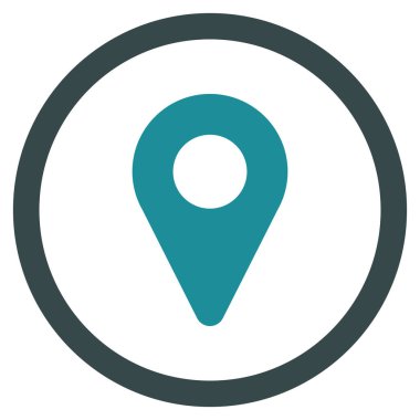 Harita işaretleyici düz yuvarlak glif simgesi