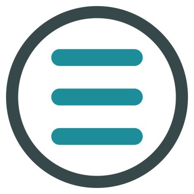 Menü düz yuvarlak glif simgesini