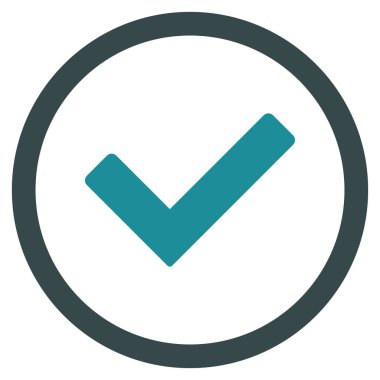 Tamam düz yuvarlak glif simgesi