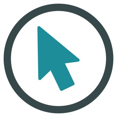 Fare işaretçisini düz yuvarlak glif simgesi