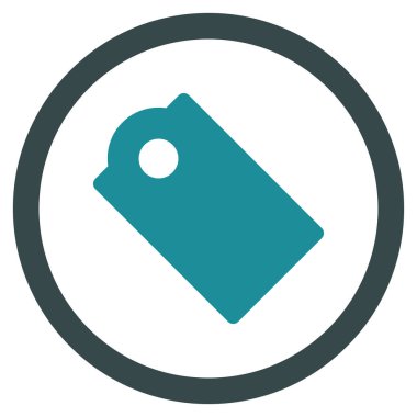 Etiketi düz yuvarlak glif simgesi