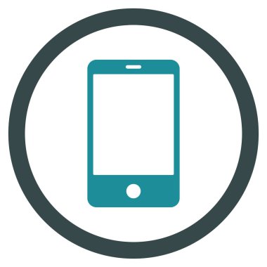 Smartphone düz yuvarlak glif simgesi