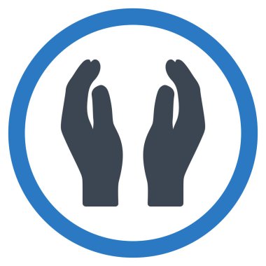 Alkış eller düz yuvarlak glif simgesi
