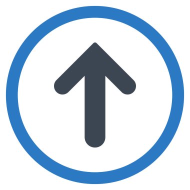 Düz yukarı ok glif simgesi yuvarlak