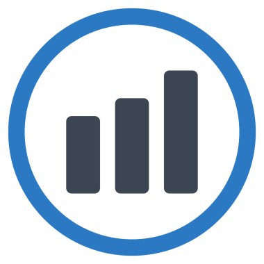 Çubuk grafik artış düz yuvarlak glif simgesi
