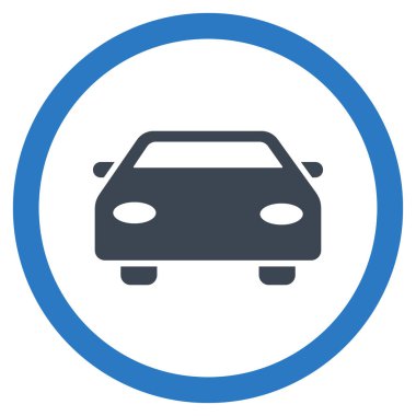 Araba düz yuvarlak glif simgesi