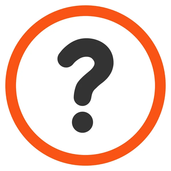 Question Flat Rounded Glyph Icon — Stock Photo, Image