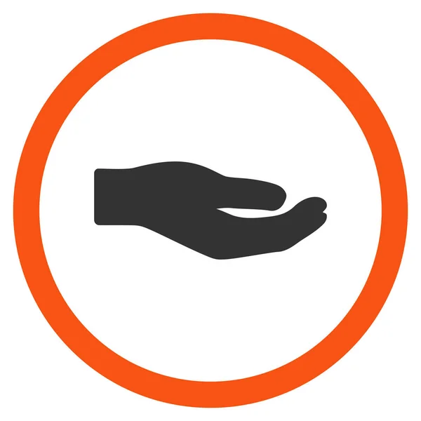 Share Hand flaches abgerundetes Glyphen-Symbol — Stockfoto