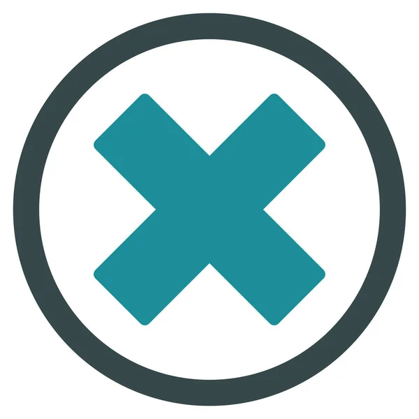 Ta bort X-Cross platta rundade Glyph ikon — Stockfoto