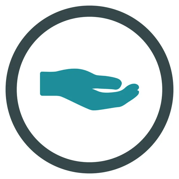 Share Hand flaches abgerundetes Glyphen-Symbol — Stockfoto