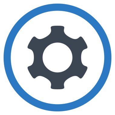 Vites düz yuvarlak glif simgesi