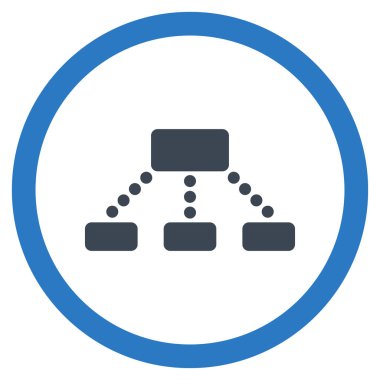 Hiyerarşi düz yuvarlak glif simgesi