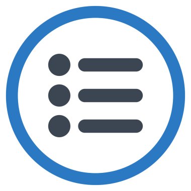 Öğeleri düz yuvarlak glif simgesi