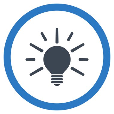 Ampul düz yuvarlak glif simgesi