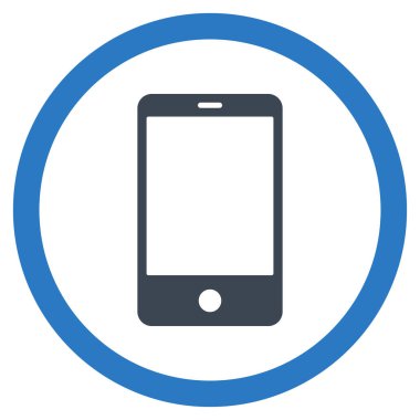 Smartphone düz yuvarlak glif simgesi