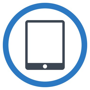 Tablet Pad düz yuvarlak glif simgesi