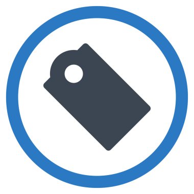 Etiketi düz yuvarlak glif simgesi