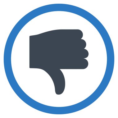 Başparmak düz yuvarlak glif simgesi