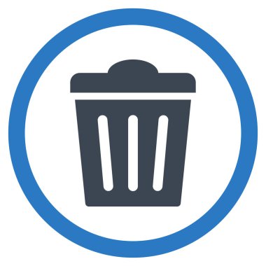 Çöp Can düz yuvarlak glif simgesi