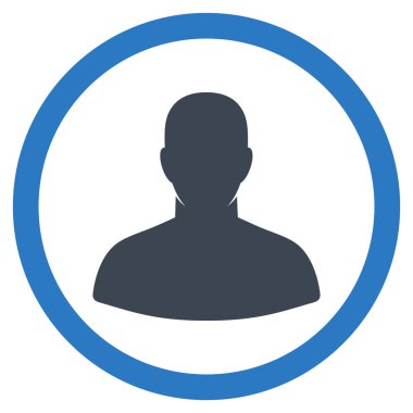 Kullanıcı düz yuvarlak glif simgesi