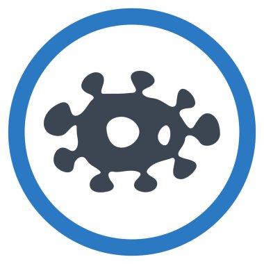 Virüs düz yuvarlak glif simgesi