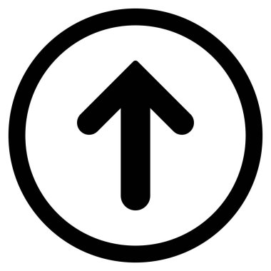 Düz yukarı ok glif simgesi yuvarlak