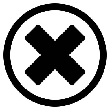 X-Cross düz yuvarlak glif simgesini silmek