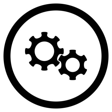 Vites düz yuvarlak glif simgesi