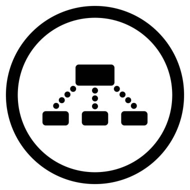 Hiyerarşi düz yuvarlak glif simgesi