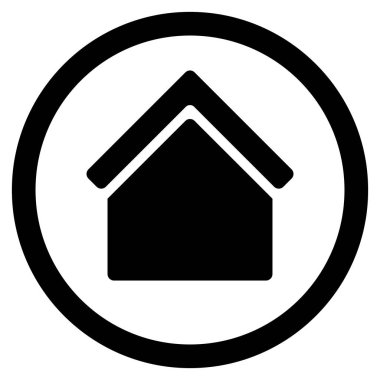 Ev düz yuvarlak glif simgesi