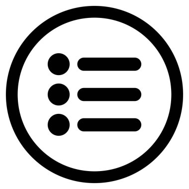 Öğeleri düz yuvarlak glif simgesi