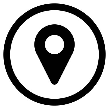 Harita işaretleyici düz yuvarlak glif simgesi