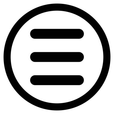 Menü düz yuvarlak glif simgesini