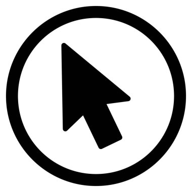 Fare işaretçisini düz yuvarlak glif simgesi