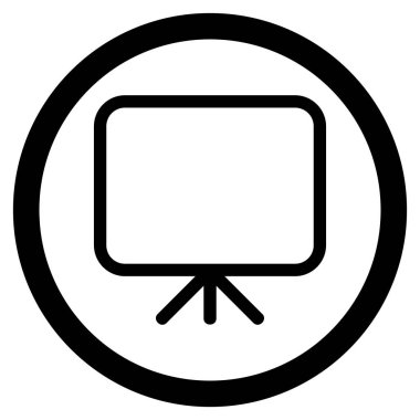 Sunu ekran düz yuvarlak glif simgesini