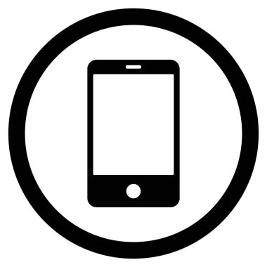 Smartphone düz yuvarlak glif simgesi