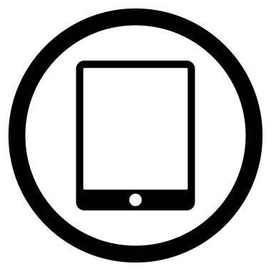Tablet Pad düz yuvarlak glif simgesi