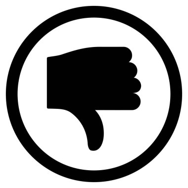 Başparmak düz yuvarlak glif simgesi