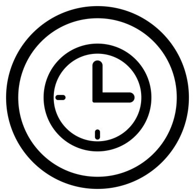 Saat düz yuvarlak glif simgesini