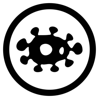 Virüs düz yuvarlak glif simgesi