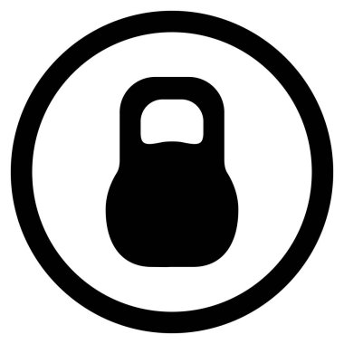 Ağırlık düz yuvarlak glif simgesi