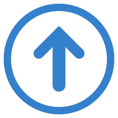 Düz yukarı ok glif simgesi yuvarlak