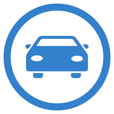 Araba düz yuvarlak glif simgesi