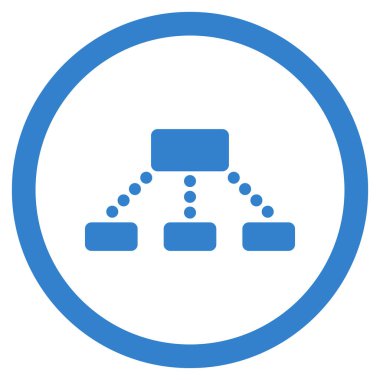 Hiyerarşi düz yuvarlak glif simgesi