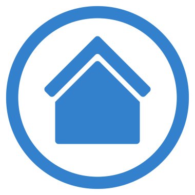 Ev düz yuvarlak glif simgesi