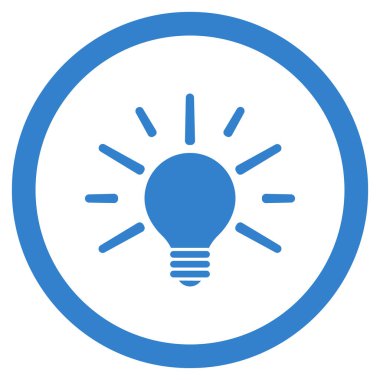 Ampul düz yuvarlak glif simgesi