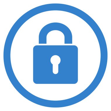 Kilit anahtar deliği düz yuvarlak glif simgesi