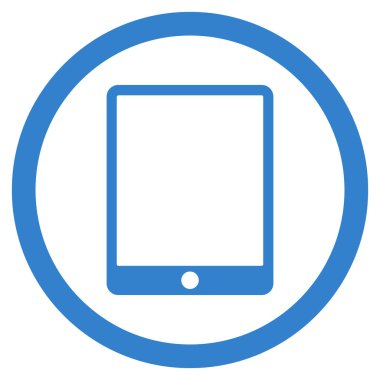 Tablet Pad düz yuvarlak glif simgesi