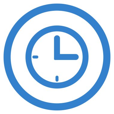 Saat düz yuvarlak glif simgesini